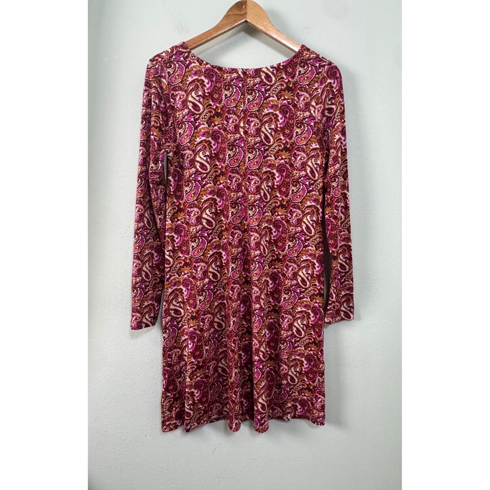Garnet Hill Phoebe Button Front Knit Dress Spiced Rose Ikat Size Small NEW NWOT - Picture 5 of 10